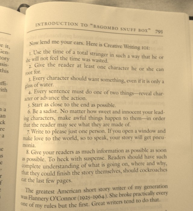 Vonnegut - Creative Writing 101